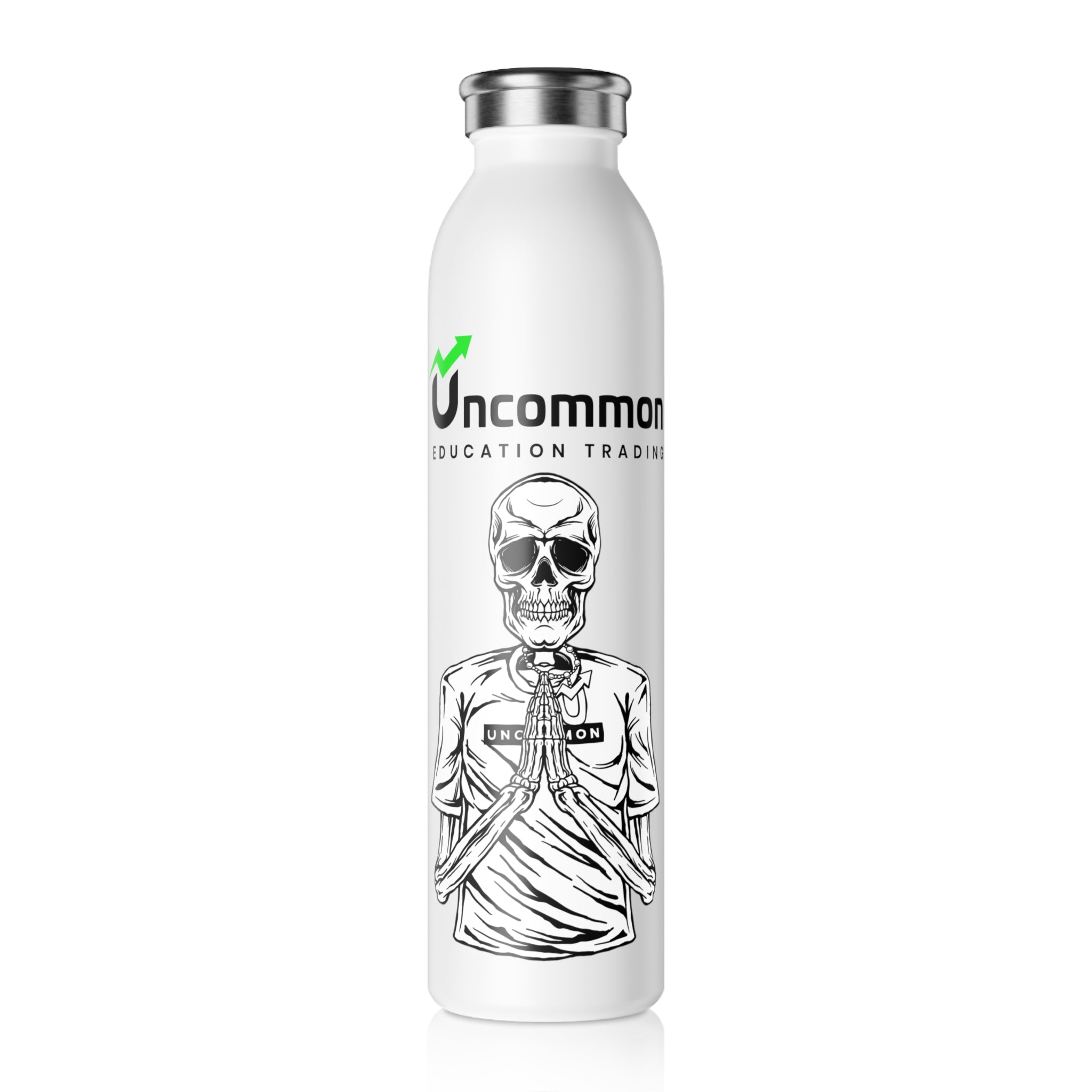 Slim Water Bottle — Praying Skeleton Graphic Stainless Steel Bottle