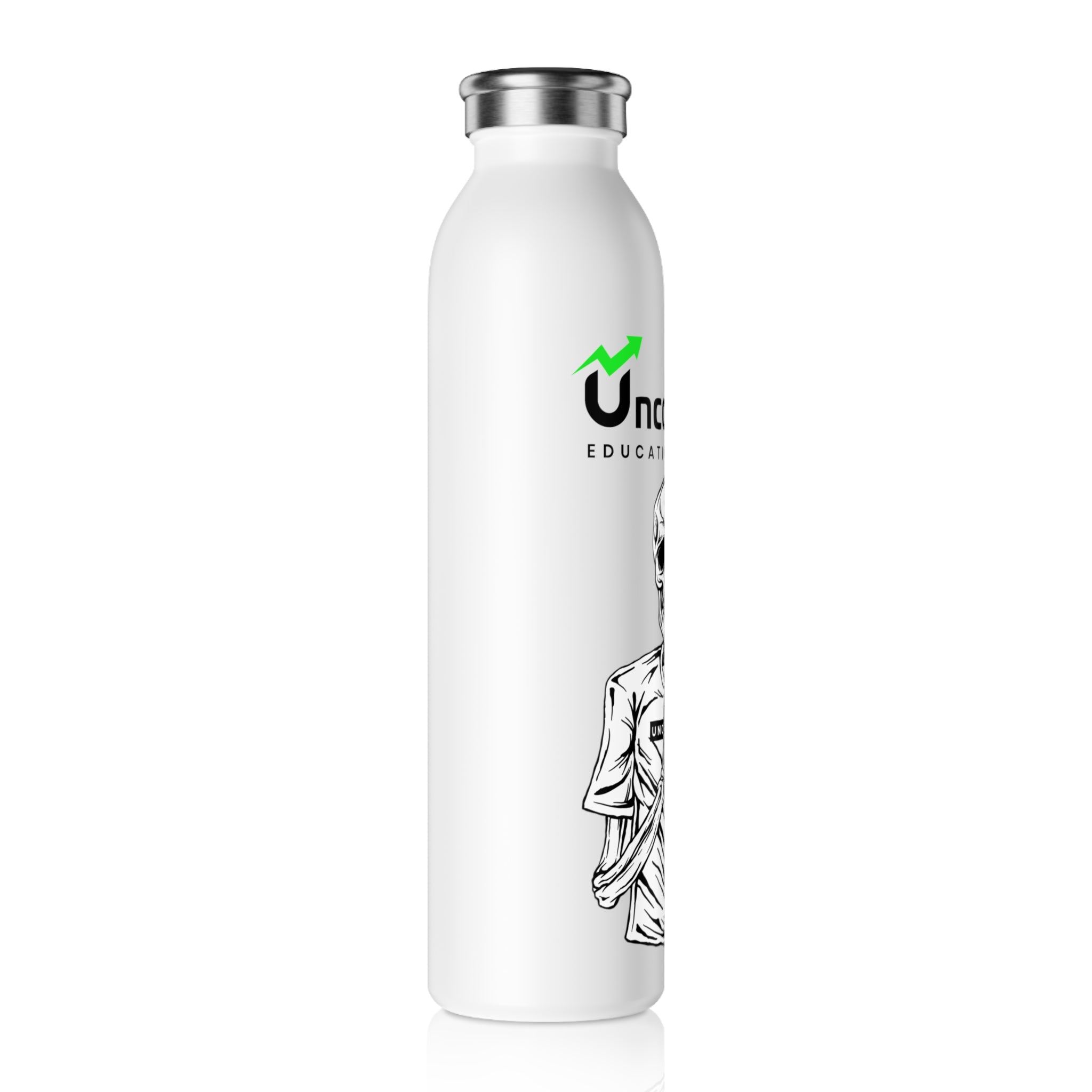 Slim Water Bottle — Praying Skeleton Graphic Stainless Steel Bottle