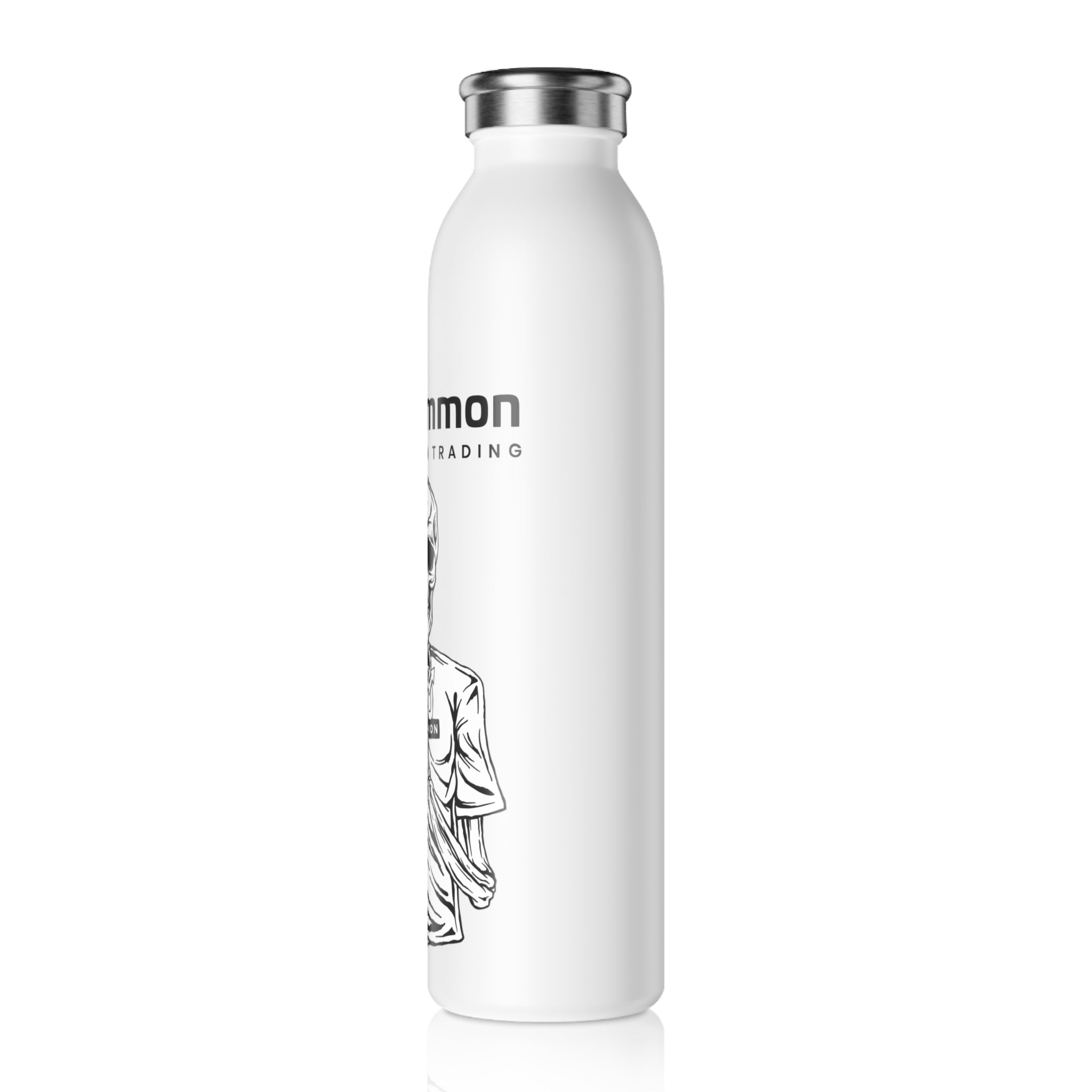 Slim Water Bottle — Praying Skeleton Graphic Stainless Steel Bottle